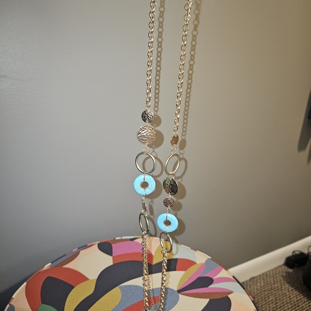 Paparazzi Gold and Blue Necklace